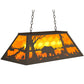 Meyda Lighting Bear at Lake 33" 6-Light Oil Rubbed Bronze Island Pendant Light With Amber Mica Shade Glass