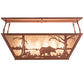 Meyda Lighting Bear at Lake 33" 6-Light Rust Flush Mount Light With Silver Mica Shade Glass