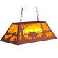 Meyda Lighting Bear at Lake 33" 6-Light Rust Island Pendant Light With Amber Mica Shade Glass