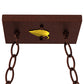 Meyda Lighting Bear at Lake 33" 6-Light Rust Island Pendant Light With Amber Mica Shade Glass