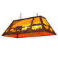 Meyda Lighting Bear at Lake 33" 6-Light Rust Island Pendant Light With Amber Mica Shade Glass