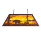 Meyda Lighting Bear at Lake 33" 6-Light Rust Island Pendant Light With Amber Mica Shade Glass