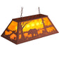 Meyda Lighting Bear at Lake 33" 6-Light Rust Island Pendant Light With Amber Mica Shade Glass