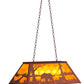 Meyda Lighting Bear at Lake 33" 6-Light Rust Island Pendant Light With Amber Mica Shade Glass