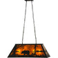 Meyda Lighting Bear at Lake 33" 6-Light Textured Black Island Pendant Light With Amber Mica Shade Glass