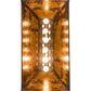 Meyda Lighting Bear at Lake 33" 6-Light Textured Black Island Pendant Light With Amber Mica Shade Glass