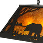 Meyda Lighting Bear at Lake 33" 6-Light Textured Black Island Pendant Light With Amber Mica Shade Glass
