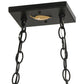 Meyda Lighting Bear at Lake 33" 6-Light Textured Black Island Pendant Light With Amber Mica Shade Glass