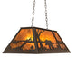 Meyda Lighting Bear at Lake 33" 6-Light Timeless Bronze Island Pendant Light With Amber Mica Shade Glass