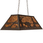 Meyda Lighting Bear at Lake 33" 6-Light Timeless Bronze Island Pendant Light With Amber Mica Shade Glass