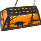 Meyda Lighting Bear at Lake 33" 6-Light Timeless Bronze Island Pendant Light With Amber Mica Shade Glass