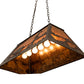 Meyda Lighting Bear at Lake 33" 6-Light Timeless Bronze Island Pendant Light With Amber Mica Shade Glass