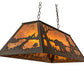 Meyda Lighting Bear at Lake 33" 6-Light Timeless Bronze Island Pendant Light With Amber Mica Shade Glass