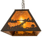 Meyda Lighting Bear at Lake 33" 6-Light Timeless Bronze Island Pendant Light With Amber Mica Shade Glass