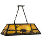 Meyda Lighting Bear at Lake 39" 6-Light Timeless Bronze Island Pendant Light With Beige Art Shade Glass