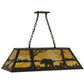 Meyda Lighting Bear at Lake 39" 6-Light Timeless Bronze Island Pendant Light With Beige Art Shade Glass