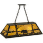 Meyda Lighting Bear at Lake 39" 6-Light Timeless Bronze Island Pendant Light With Beige Art Shade Glass