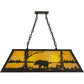 Meyda Lighting Bear at Lake 39" 6-Light Timeless Bronze Island Pendant Light With Beige Art Shade Glass