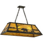 Meyda Lighting Bear at Lake 39" 6-Light Timeless Bronze Island Pendant Light With Beige Art Shade Glass