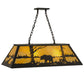 Meyda Lighting Bear at Lake 39" 6-Light Timeless Bronze Island Pendant Light With Beige Art Shade Glass