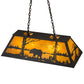 Meyda Lighting Bear at Lake 39" 6-Light Timeless Bronze Island Pendant Light With Honey Art Shade Glass