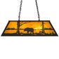 Meyda Lighting Bear at Lake 39" 6-Light Timeless Bronze Island Pendant Light With Honey Art Shade Glass