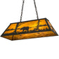 Meyda Lighting Bear at Lake 39" 6-Light Timeless Bronze Island Pendant Light With Honey Art Shade Glass