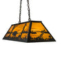 Meyda Lighting Bear at Lake 39" 6-Light Timeless Bronze Island Pendant Light With Honey Art Shade Glass