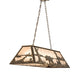 Meyda Lighting Bear at Lake 48" 6-Light Antique Copper Island Pendant Light With Silver Mica Shade Glass