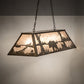Meyda Lighting Bear at Lake 48" 6-Light Antique Copper Island Pendant Light With Silver Mica Shade Glass
