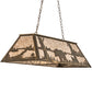 Meyda Lighting Bear at Lake 48" 6-Light Antique Copper Island Pendant Light With Silver Mica Shade Glass