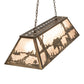 Meyda Lighting Bear at Lake 48" 6-Light Antique Copper Island Pendant Light With Silver Mica Shade Glass