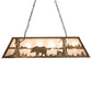 Meyda Lighting Bear at Lake 48" 6-Light Antique Copper Island Pendant Light With Silver Mica Shade Glass
