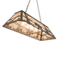 Meyda Lighting Bear at Lake 48" 6-Light Antique Copper Island Pendant Light With Silver Mica Shade Glass