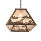 Meyda Lighting Bear at Lake 48" 6-Light Antique Copper Island Pendant Light With Silver Mica Shade Glass