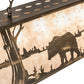 Meyda Lighting Bear at Lake 48" 6-Light Antique Copper Island Pendant Light With Silver Mica Shade Glass