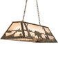 Meyda Lighting Bear at Lake 48" 6-Light Antique Copper Island Pendant Light With Silver Mica Shade Glass