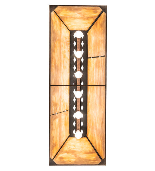 Meyda Lighting Bear at Lake 48" 6-Light Baroque Island Pendant Light With Ambra Siena Idalight Shade