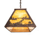Meyda Lighting Bear at Lake 48" 6-Light Baroque Island Pendant Light With Ambra Siena Idalight Shade