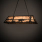 Meyda Lighting Bear at Lake 48" 6-Light Oil Rubbed Bronze Island Pendant Light With Silver Mica Shade Glass