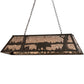 Meyda Lighting Bear at Lake 48" 6-Light Oil Rubbed Bronze Island Pendant Light With Silver Mica Shade Glass