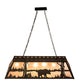 Meyda Lighting Bear at Lake 48" 6-Light Oil Rubbed Bronze Island Pendant Light With Silver Mica Shade Glass