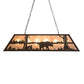 Meyda Lighting Bear at Lake 48" 6-Light Oil Rubbed Bronze Island Pendant Light With Silver Mica Shade Glass