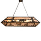Meyda Lighting Bear at Lake 48" 6-Light Oil Rubbed Bronze Island Pendant Light With Silver Mica Shade Glass