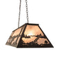 Meyda Lighting Bear at Lake 48" 6-Light Oil Rubbed Bronze Island Pendant Light With Silver Mica Shade Glass