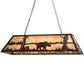 Meyda Lighting Bear at Lake 48" 6-Light Oil Rubbed Bronze Island Pendant Light With Silver Mica Shade Glass