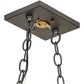 Meyda Lighting Bear at Lake 48" 6-Light Old Wrought Iron Island Pendant Light With Silver Mica Shade Glass