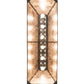 Meyda Lighting Bear at Lake 48" 6-Light Old Wrought Iron Island Pendant Light With Silver Mica Shade Glass