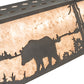 Meyda Lighting Bear at Lake 48" 6-Light Old Wrought Iron Island Pendant Light With Silver Mica Shade Glass