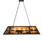 Meyda Lighting Bear at Lake 48" 6-Light Textured Black Island Pendant Light With Amber Mica Shade Glass